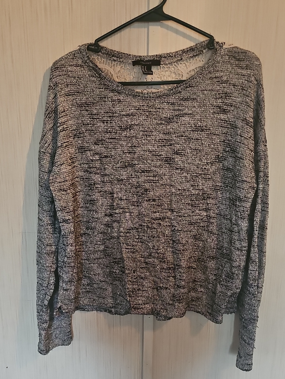 Lounge Long-Sleeve Knit Top - Gray by Unknown Brand